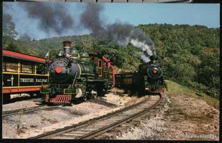 Blowing Rock Tweetsie Railroad 2 Locomotive Engines Vintage Postcard 