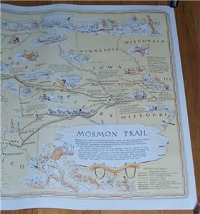 1947 Mormon Trail Route Map J Rulon Hales H Driggs