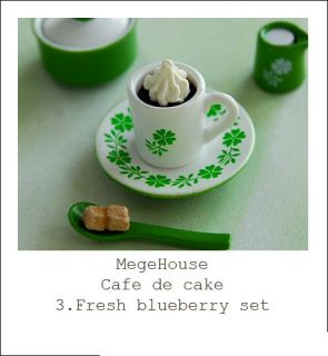 Dollhouse Miniature Gourmet Cake Cafe Blueberry Tea Set