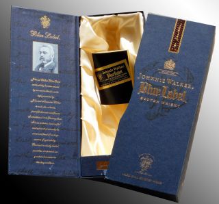 Johnnie Walker Blue Label Scotch Whiskey Box with History Booklet