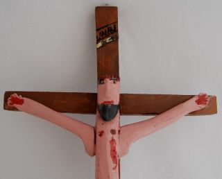 Bluteau Quebec Folk Art Primitive Carving Crucifix