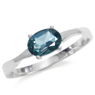 Natural London Blue Topaz 925 Sterling Silver Solitaire Ring Size Sz 5 