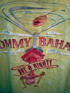 Tommy Bahama 100 Silk Camp Shirt Mens M Embroidered Martini Hawaiian 
