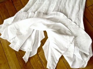 New Jane Booke White Linen Ruffle Train Wedding Dress 2