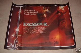 Excalibur Original UK Quad Poster John Boorman 1981