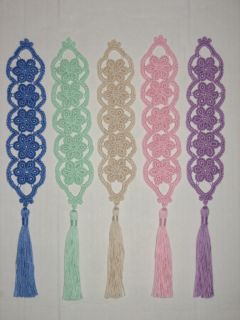 Bookmarks Crochet Tatting Gorgeous Beautiful Solid Colors
