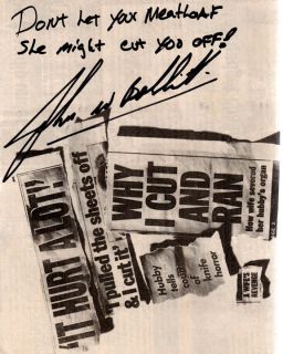 John Wayne Bobbitt Autographed Signed Newpaper clipping UACC RD COA 