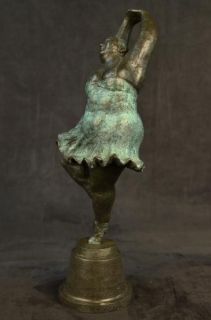   Abstract Prima Ballerina after Botero Bronze Marble Sculpture Figurine