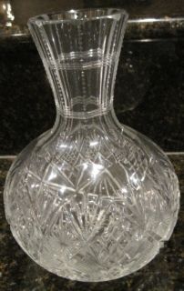 American Brilliant Cut Glass Carafe Strawberry Diamond Pattern