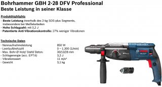 Bosch Bohrhammer GBH 2 28 DFV Inkl Koffer Winkelschleifer GWS 850 3 x 