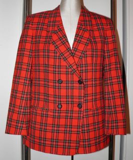   Jacket M Scots Plaid Royal Stewart Double Breasted LADY BOWDON Classic