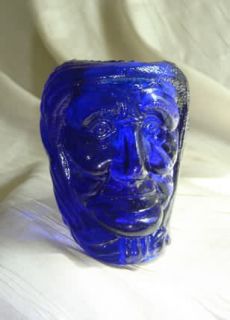  Witch's Head Toothpick Holder Cobalt Blue Glass