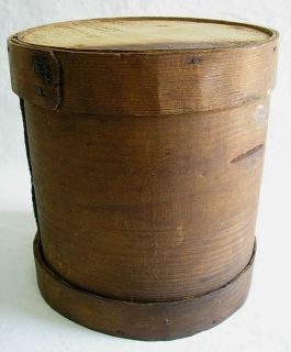 Antique Box Grain Measure Cylinder Wood Lidded C1880