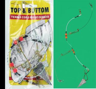 Tennis Cord Top Bottom Fishing Rigs 3oz Sinker RJS 15