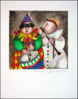 Boulanger February Signed Numbered Lithograph from Calendar Suite 