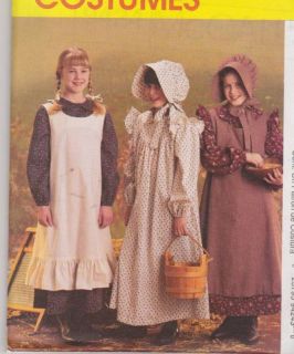 Pattern Girls Colonial Dress 14 Pinafore Bonnet M9424