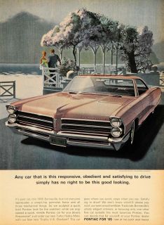 1965 Ad Pontiac Bonneville Vintage GM Romantic Couple Original 