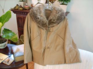 BONNIE CASHIN FOR SILLS LINED LEATHER JACKET WITH RACCOON COLLAR
