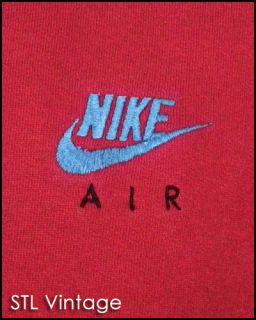 Vtg 80s 90s Retro Nike Air Gray Tag Burgandy Pullover Hoodie 