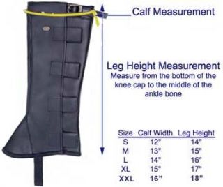 Best Synthetic Half Chaps with 4 Velcro Closures Brn