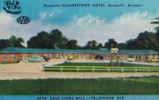 Vintage Divided Postcard of SLUMBERTOWN MOTEL, BOONVILLE, MO 