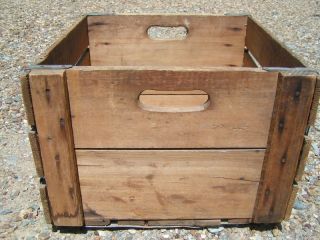 Old Wooden Borden Milk Crate Company Dairy Wood Box