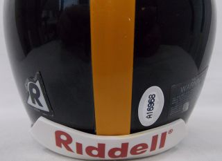 Authentic Terry Bradshaw Autographed Mini Pittsburgh Steelers Helmet w 