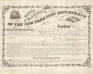 William M Boss Tweed Document Signed 03 10 1862