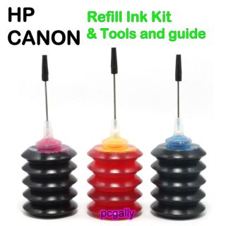 27ml Bottle Color Ink Jet Cartridge Refill Kit for HP Canon 