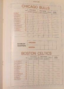 1980 81 Chicago Bulls Boston Celtics Program Larry Bird