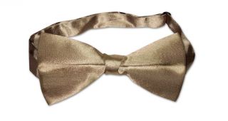   Solid Taupe Light Brown Color Mens Bow Tie for Tuxedo or Suit