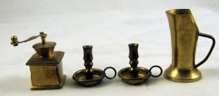  Four Miniature Brass Collectables