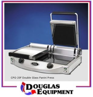 CPG 20F Double Glass Ceramic Panini Clamshell Grill