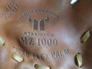 Vintage Mizuno MZ1000 Pro Model Genuine Leather 10 infielder Baseball 