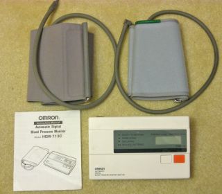 Omron HEM 713C automatic Blood Pressure Monitor with 2 cuffs