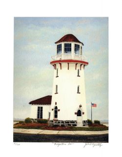 Brigantine Lighthouse by John L Egenstafer Signed Large Giclee Print 