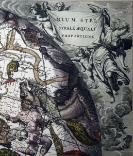 1708 (1661) CELLARIUS Celestial Map Southern Sky + Americas CALIFORNIA 