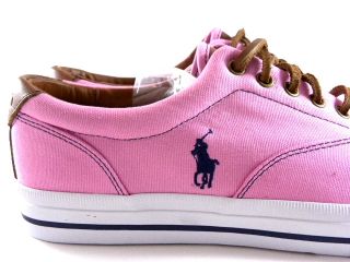 New Polo Ralph Lauren Vaughn Low Pink White Summer Fashion Sneakers 