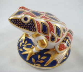 Royal Crown Derby Imari Paperweight Collection Frog Gold Stopper