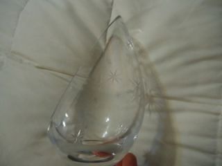Vintage Clear Lead Crystal Star Egg Vase Figurine Piece