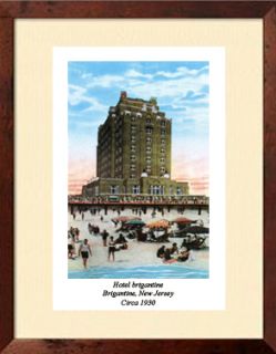 Brigantine NJ Brigantine Hotel C 1930 11 x 14 Matted Print