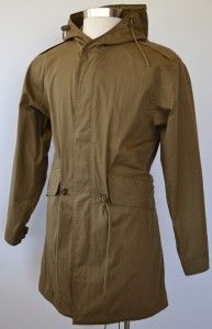 Burberry Brit Mens $750 Khaki Hooded Rain Coat Jacket Size XL