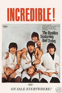 British Invasion The Beatles Butcher Cover Capitol Ad Poster from 1966 
