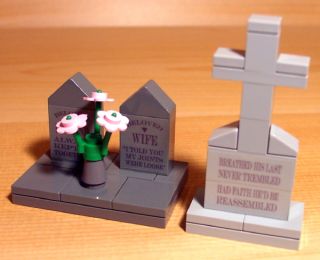 FUN CUSTOM CEMETERY SET! for town/city/train/church LEGO graveyard 
