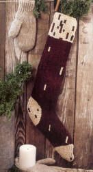 Pfatt Primitive Christmas Stocking Rug Hooking Paper Pattern