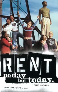 Original Broadway Poster Rent No Day But Today Edition