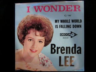 Brenda Lee I Wonder DECCA 45 teen pic sleeve