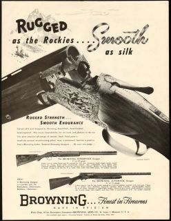 1952 Print Ad Browning Finest Shotguns 12 16 20 Gauge