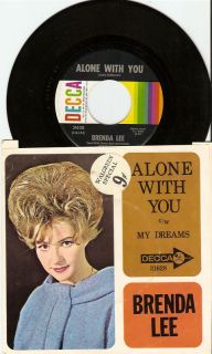45 Decca 31628 Picture Sleeve Brenda Lee Alone w You