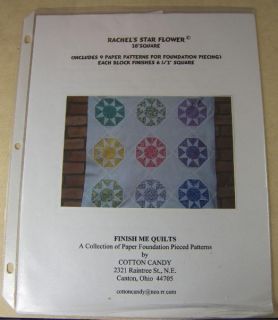 Rachels Star Flower Paper Pieced Quilt Pattern 28 Sq